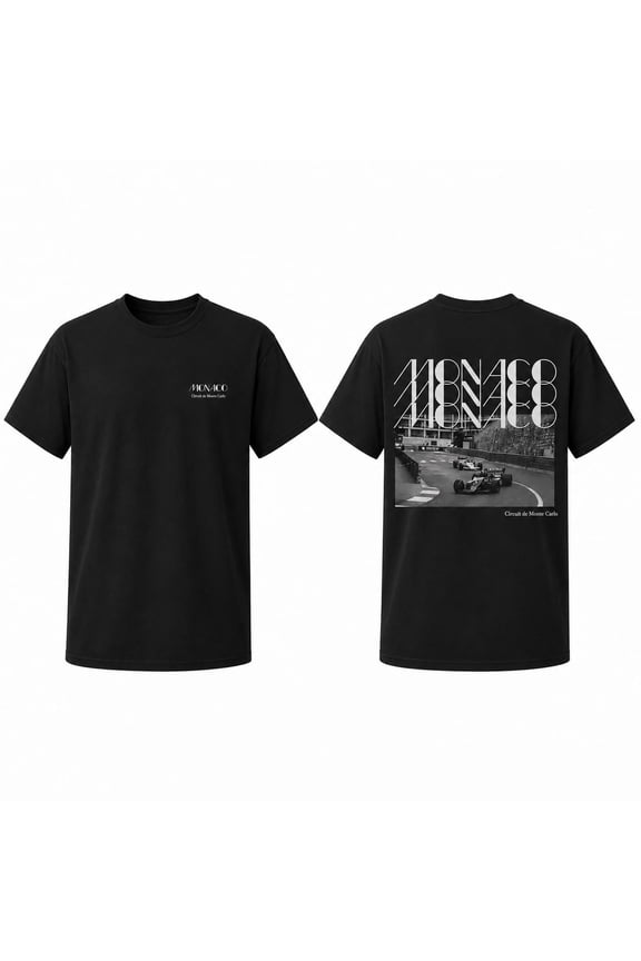Monaco Racing Graphic T-Shirt, Vintage Style Unisex Classic Fit Tee