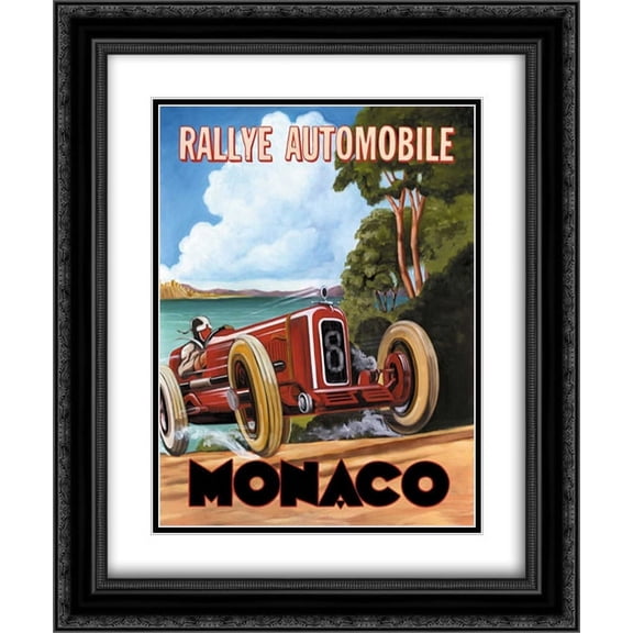 Monaco Rallye 2x Matted 20x24 Black Ornate Framed Art Print by Jones, Catherine