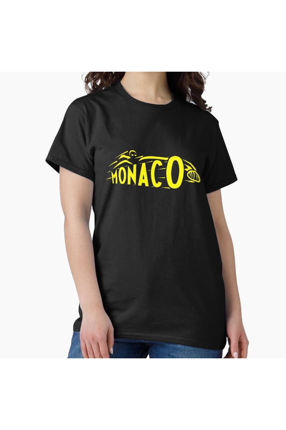 Monaco Retro Travel Aesthetic Minimal Vintage Style Unisex T-Shirt, up to size 5XL