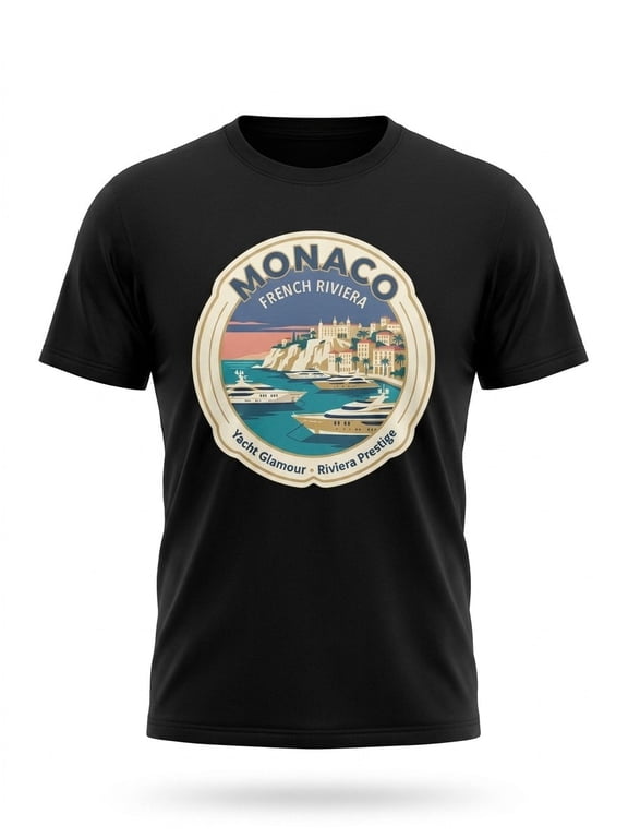 Monaco Riviera Yacht Luxury Graphic T-Shirt Unisex Travel Tee