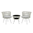 thumbnail image 1 of Monaco Rope Wicker 3-Piece Patio Conversation Set with Cushions in Grey, 1 of 7