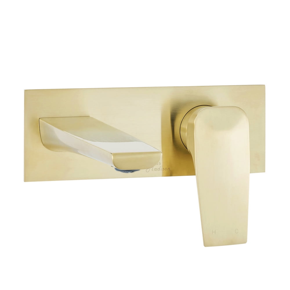 Monaco Brushed Gold Wall-Mount Single-Handle Bathroom Faucet