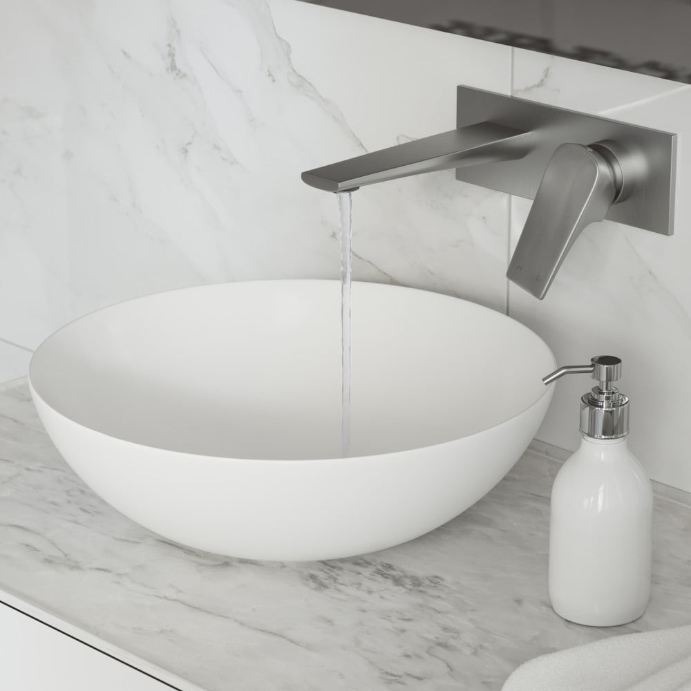 Monaco Brushed Nickel Wall-Mount Bathroom Faucet