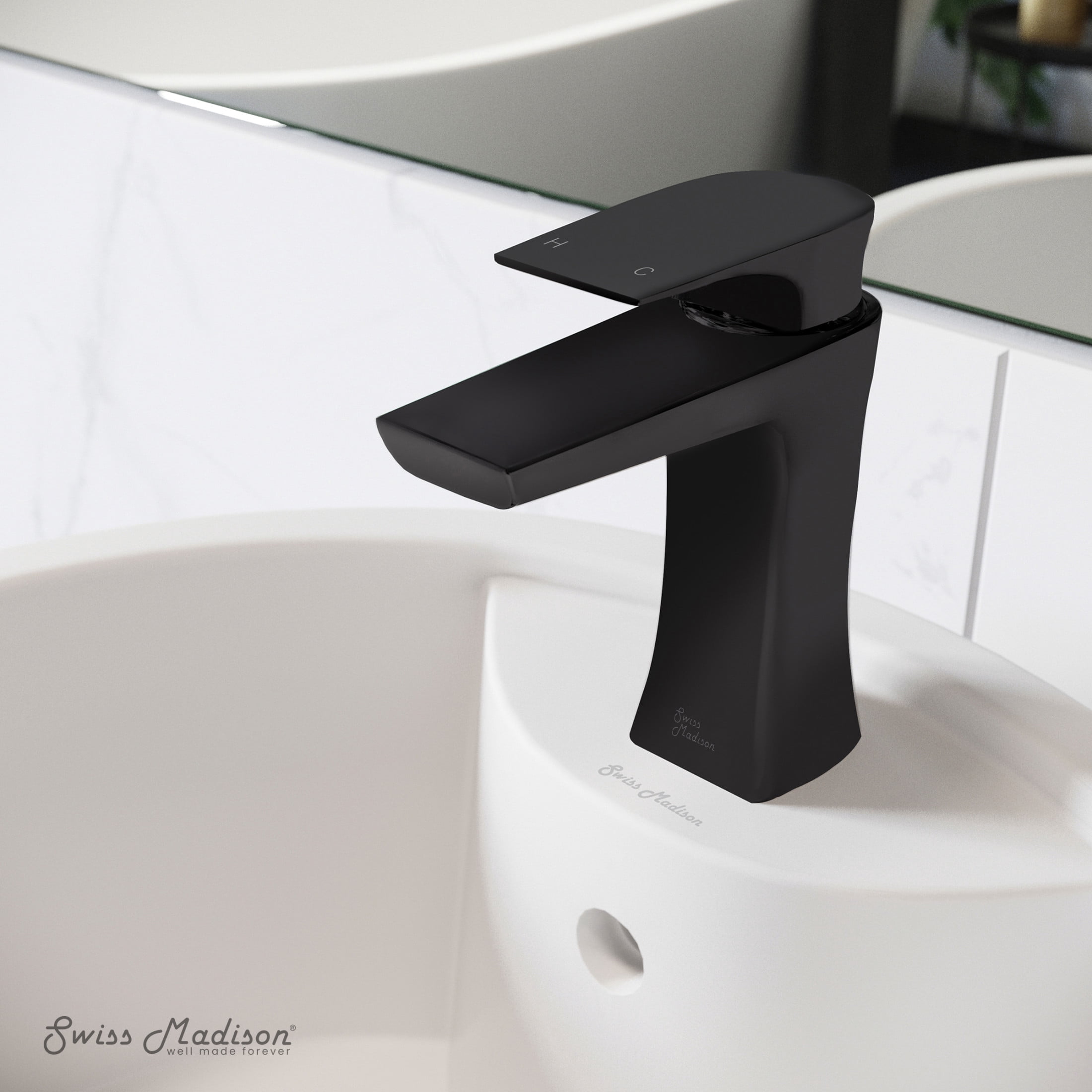 Monaco Single Hole, Single-Handle, Bathroom Faucet in Matte Black