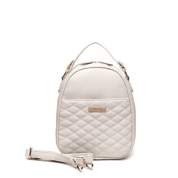 Luli Bebe Monaco Snack Bag Unisex Hand Carry Storage Bag Stylish Vegan Leather | Pearl White