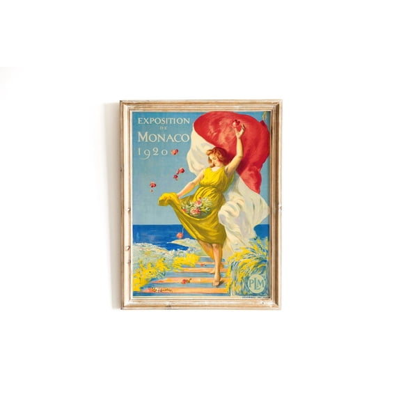 Monaco Travel Poster, Unframed Paper Poster 8x10in