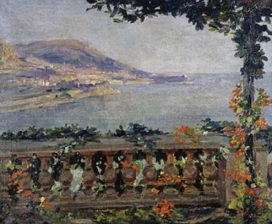 Monaco Vue sur la Mer Canvas Art - Gugliemo Ciardi (24 x 24)