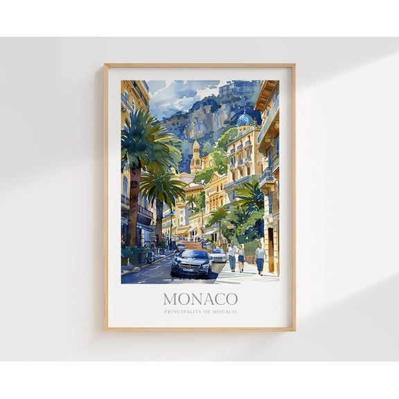 Monaco Wall Art Decor Poster Principality Of France Poster, Unframed Size 12x18