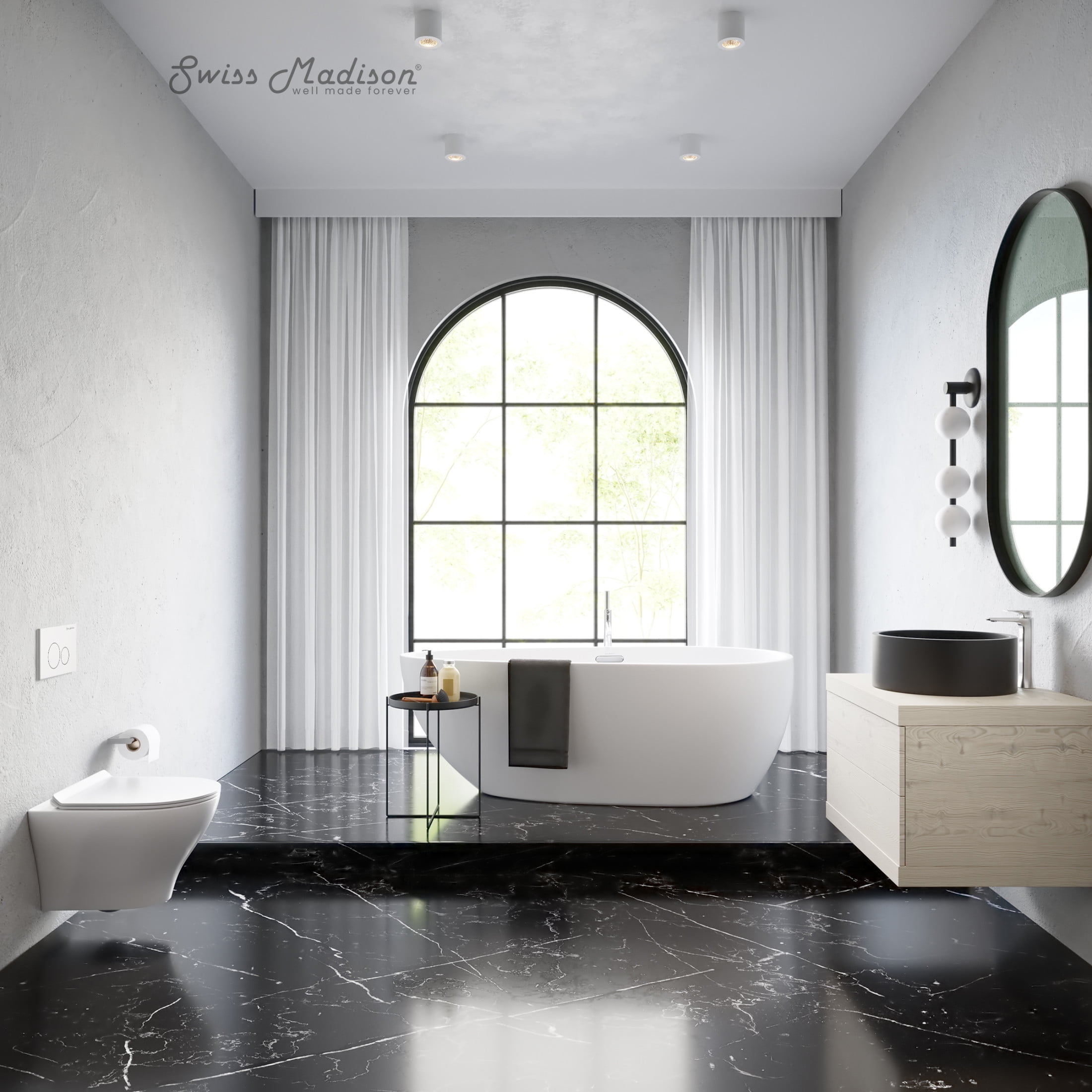 Monaco Glossy White Ceramic Wall-Hung Elongated Dual Flush Toilet