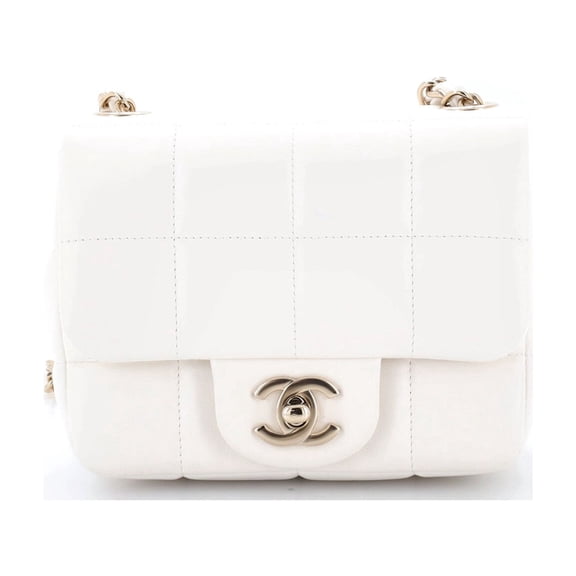 Monacoco Logo Blocks Square Flap Bag Quilted Lambskin with Resin Mini By Rebag