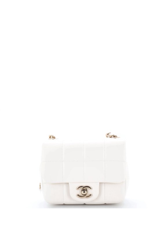 Monacoco Logo Blocks Square Flap Bag Quilted Lambskin with Resin Mini By Rebag