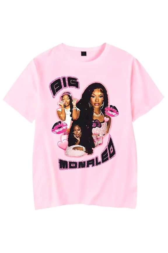 Monaleo Merch T-shirt Casual Fashion Short Sleeve Summer Print Unisex Round Neck T-shirt Top