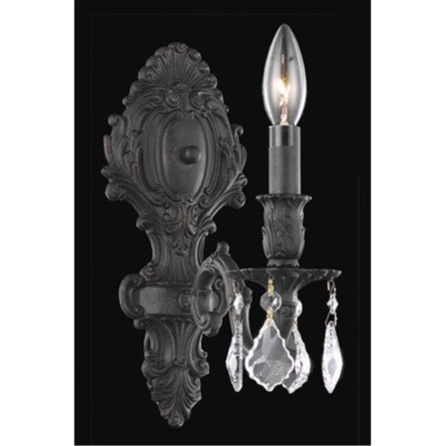 Dark Bronze Royal Cut Crystal Trim Wall Sconce