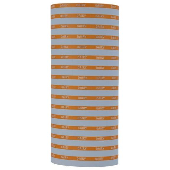 Monarch 1110 Dairy Labels - Orange on White - 16 Rolls (17,008 Labels) - 3/4" x 13/32" - Tamper Proof - Avery Dennison Compatible