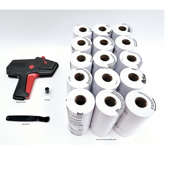 Monarch 1110 PRICE GUN 1110-01 - INCLUDES CASE OF LABELS, Label Scraper & Ink