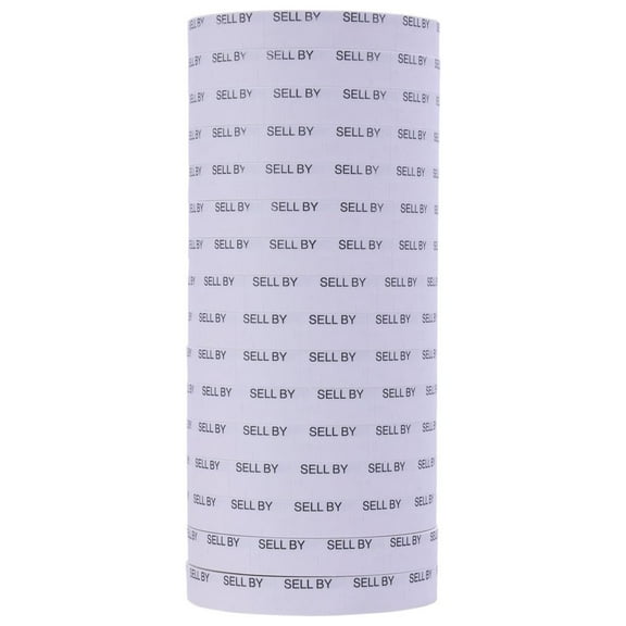 Monarch 1110 Sell By Labels - 16 Rolls (17,008 Labels) - 3/4" x 13/32" Black on White Pricing Labels with Tamper-Proof Slits - Avery Dennison Compatible