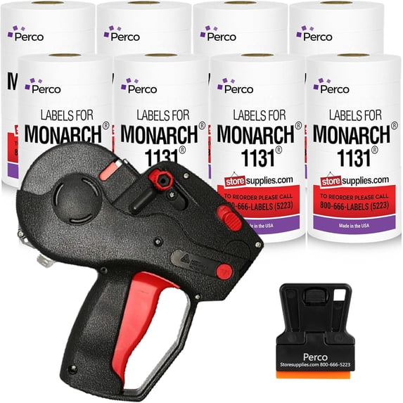 Perco Monarch 1131 Price Gun with Labels Value Pack: Includes Monarch 1131 Pricing Gun, 160,000 White Price Marking Labels
