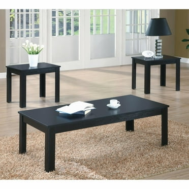 Walmart 3-Piece Black Oak Occasional Table Set for Living Room ...