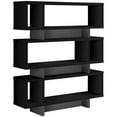 thumbnail image 1 of Monarch 3 Shelf 55" Modern Divided Bookcase in Black and Gray, 1 of 5