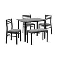 thumbnail image 1 of Monarch 5 Piece Contemporary Metal & MDF Dining Table Set, Gray, 1 of 5