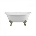 thumbnail image 1 of Monarch 59 Inch Cast Iron Double Slipper Clawfoot Tub - No Faucet Drillings - Monarch Feet, 1 of 2