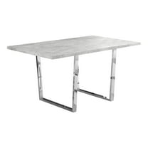 DINING TABLE - 36"X 60" / GREY CEMENT / CHROME METAL