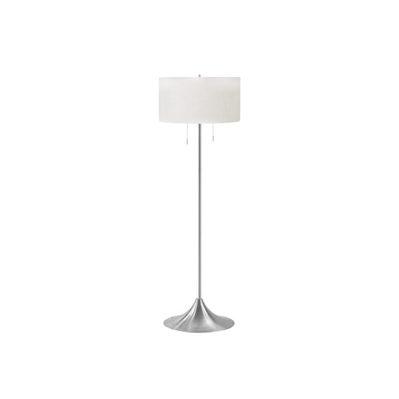 Monarch 61"h Contemporary Floor Lamp in Silver Metal - Ivory / Cream Shade