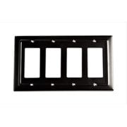 Monarch Abode, Architectural, Decorator Rocker Wall Plate Cover, 4 Gang, Matte Black