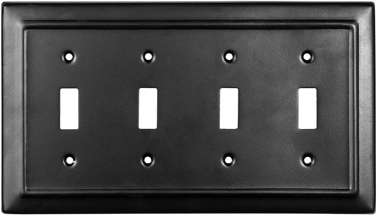 Matte Black 4-Gang Architectural Aluminum Wall Plate