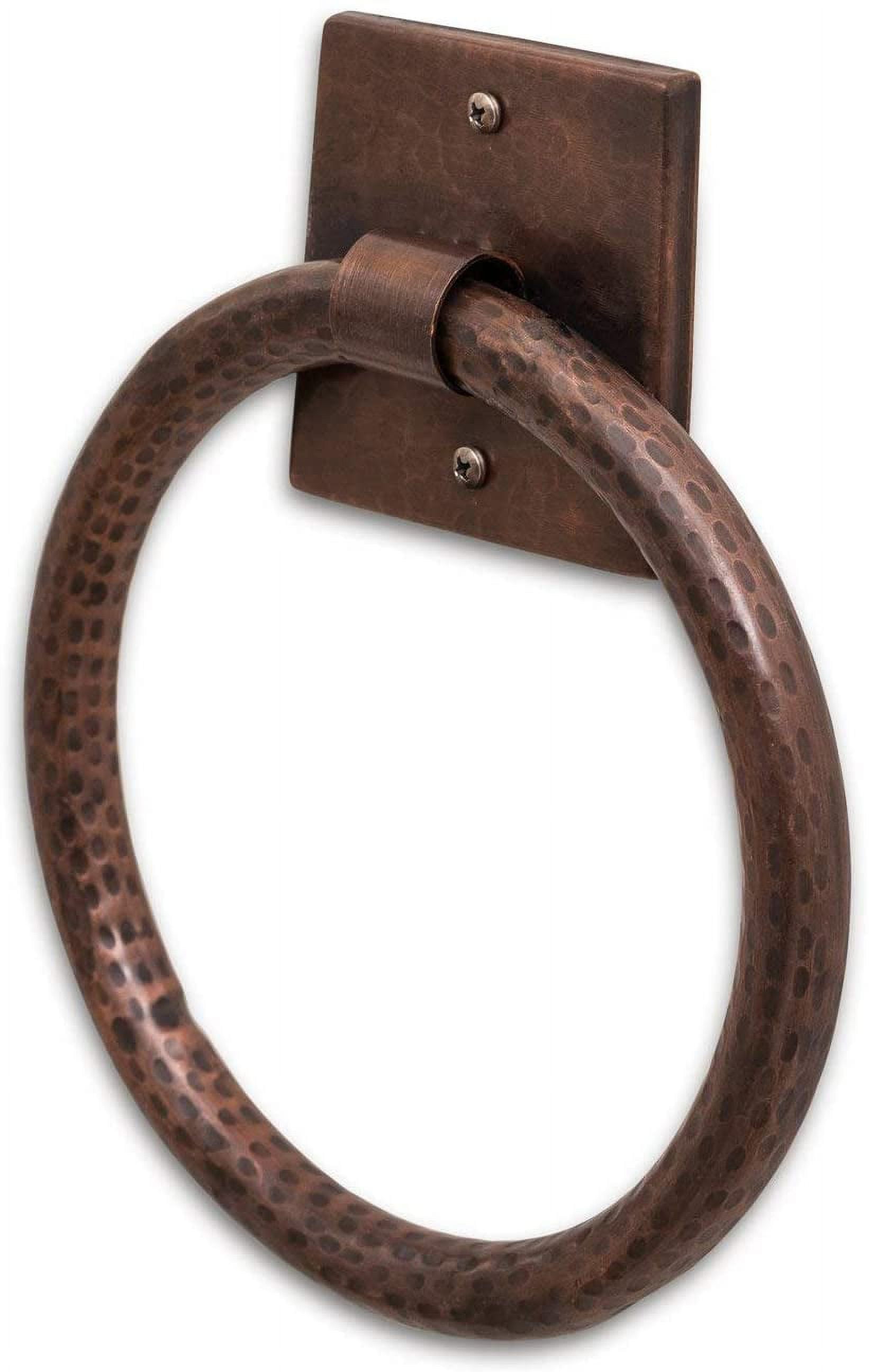 Antique Copper Hand Hammered Wall Mounted Towel Ring