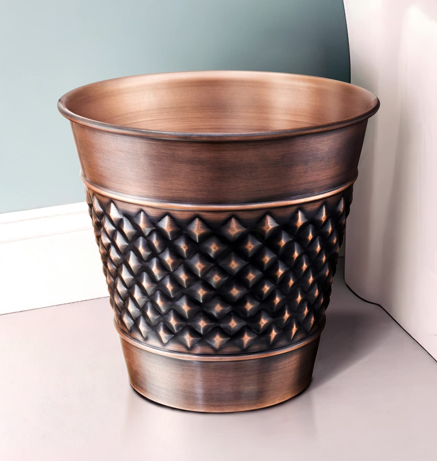 Better Homes & Gardens Glimmer Mirrored Mosaic 1.45 Gallon Wastebasket