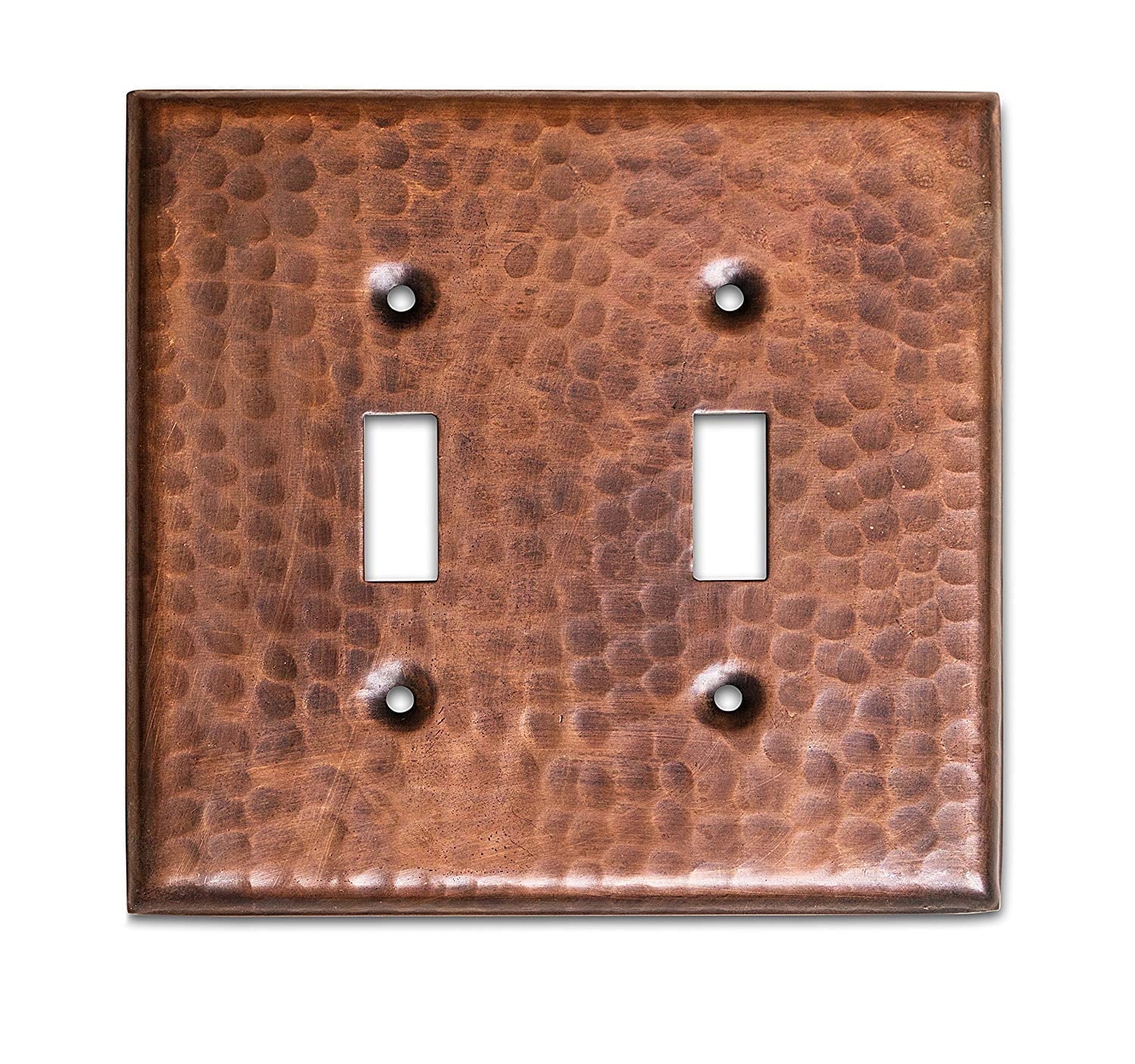 Hand Hammered Copper Double Toggle Switch Plate