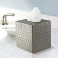 thumbnail image 1 of Monarch Abode Tissue Box Cover, Hand Hammered, Metal, Square Tissue Box Holder, Pewter, 1 of 4