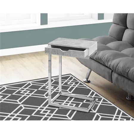 Monarch Accent End Table with Drawer - Gray