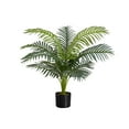 thumbnail image 1 of Artificial Plant, 34" Tall, Palm Tree, Indoor, Faux, Fake, Floor, Greenery, Potted, Real Touch, Decorative, Green Leaves, Black Pot, 1 of 6