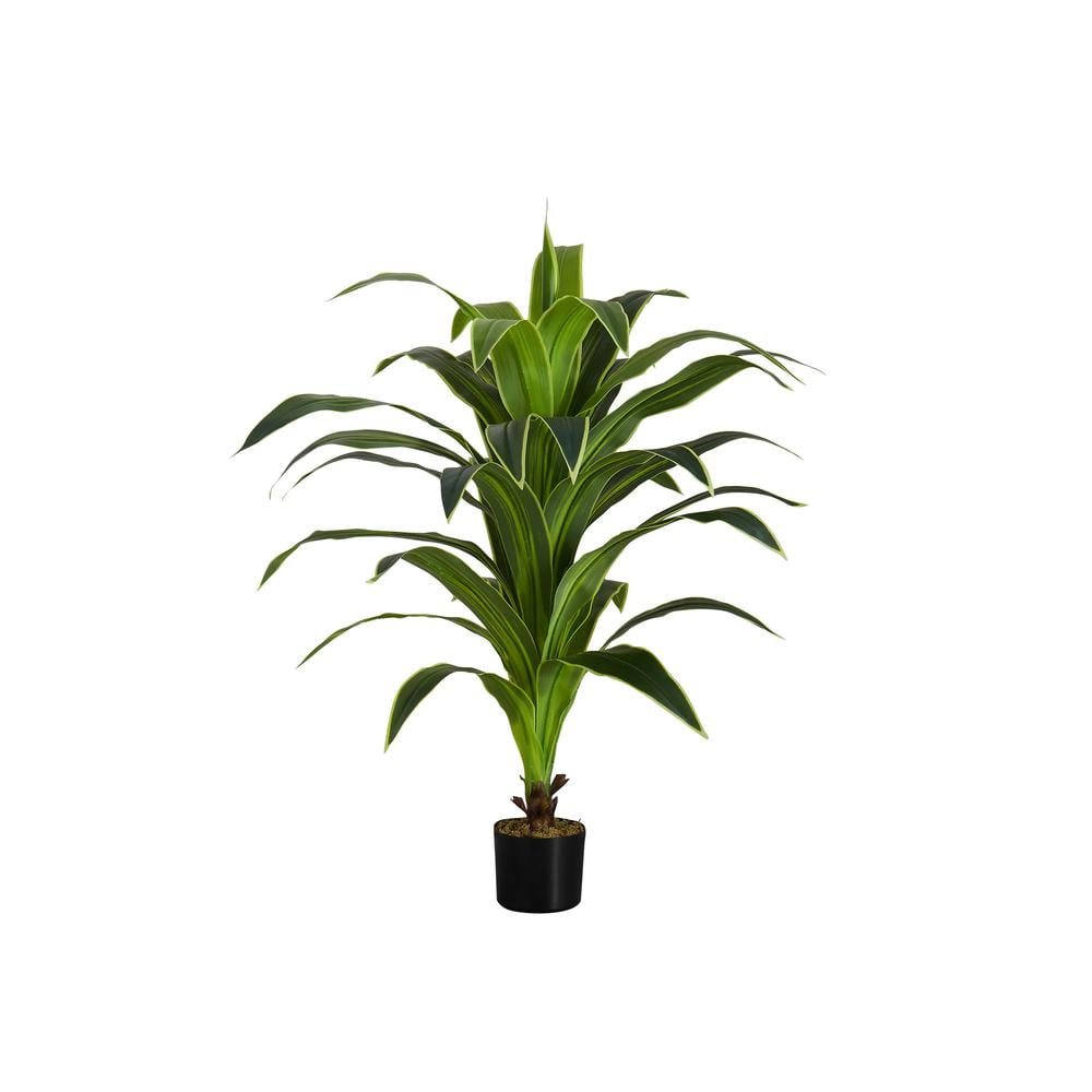 47" Tall Green Artificial Dracaena Tree in Black Pot