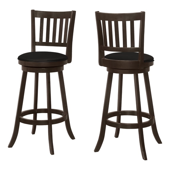 Set of 2 Brown Stylish Swivel Bar Height Barstool, 44"