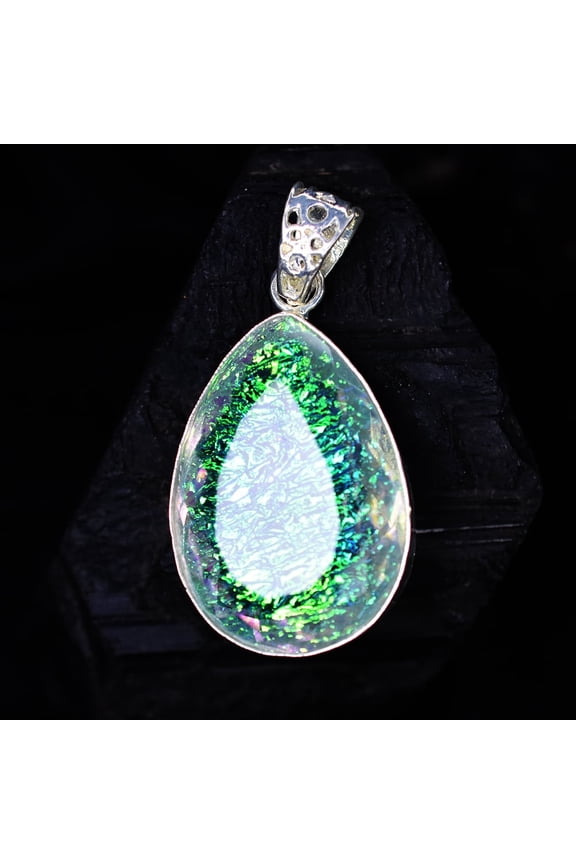 Monarch Bi-Color Opal 70 Ct Certified Lab Created 925 Silver Pendant Gemstone