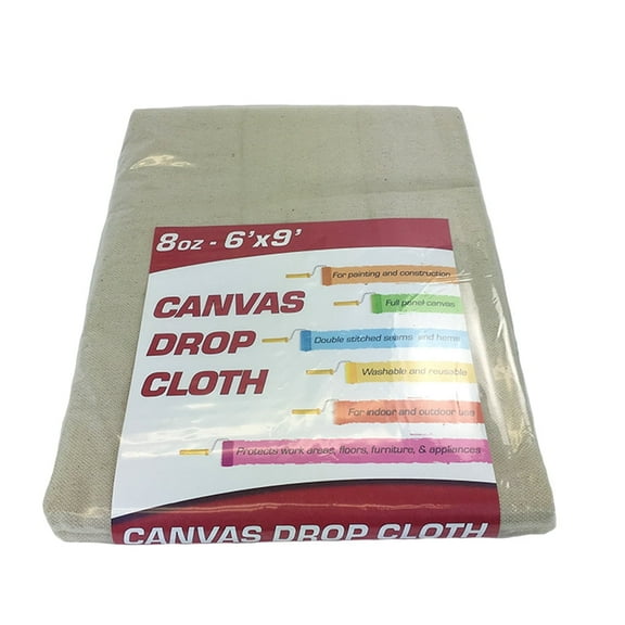 Monarch Brands Drop Cloths Canvas Floor Protectant 8 oz 6' x 9' (DROP-6X9-8)