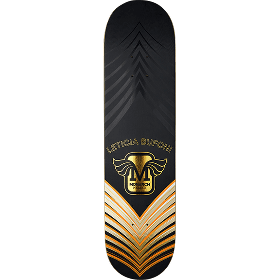 Monarch Bufoni Horus Skateboard Deck 8.37 Black Gold Orange