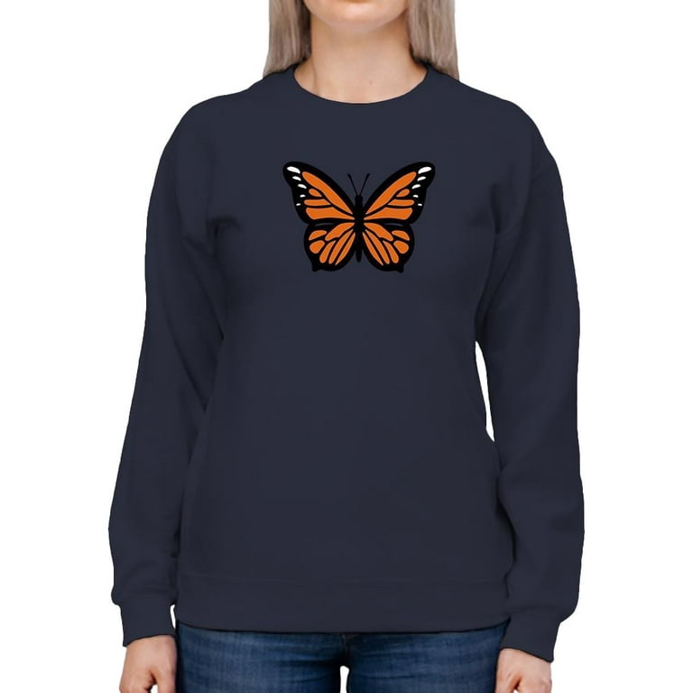 Monarch Butterfly Art Sweatshirt Women Image by Shutterstock Female 5X Large