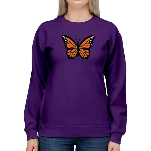 Monarch Butterfly Art Sweatshirt Women -Image by Shutterstock, Female Large
