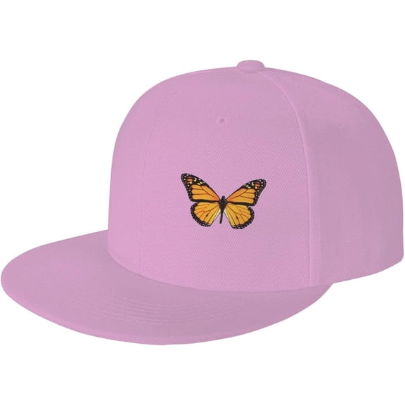 Monarch Butterfly Flat Brim Baseball Cap Men's and Women's Adjustable Hat