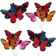 Monarch Butterfly Floral Accents, 4-1/2-Inch, 12-Piece - Assorted Colors