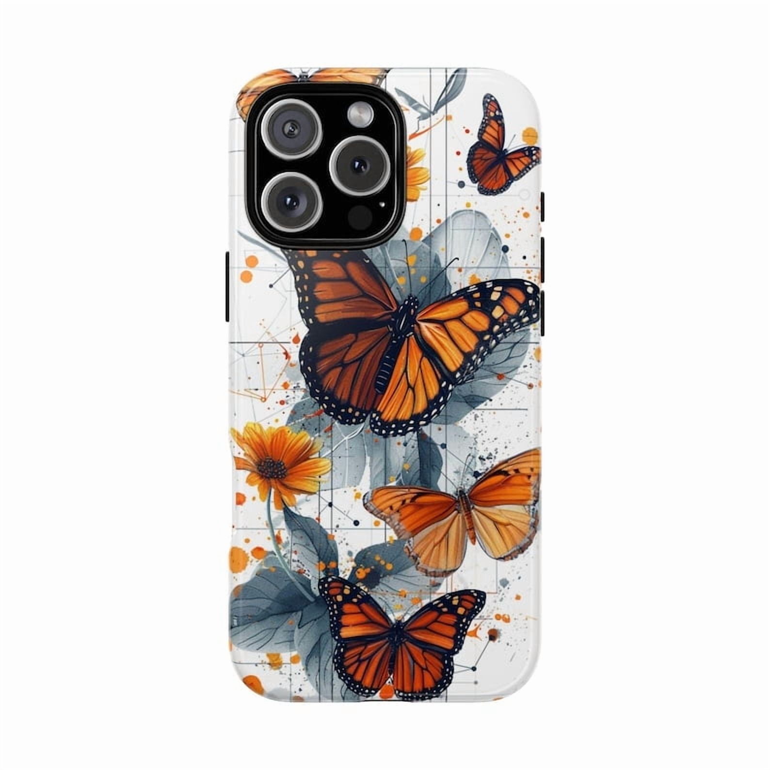 Monarch Butterfly Floral Botanical Artistic Colorful Illustration ...