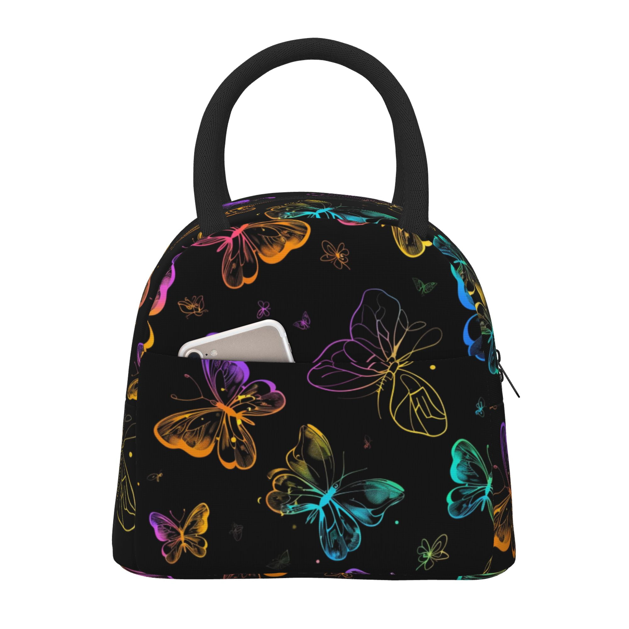 Monarch Butterfly Garden Art Insulated Lunch Bag For Women Men 