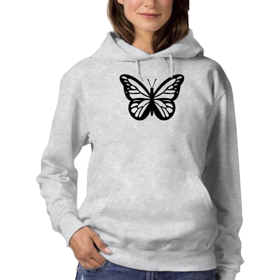 Monarch Butterfly Handdrawn Hoodie Women -Image by Shutterstock, Female 4X-Large