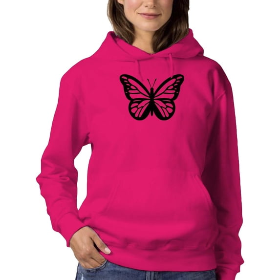 Monarch Butterfly Handdrawn Hoodie Women -Image by Shutterstock, Female x-Large