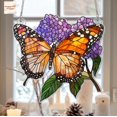 thumbnail image 1 of Monarch Butterfly Hydrangeas Acrylic Suncatcher, Flowers Window Hanging Art Decor, Plant Butterflies Acrylic Gift For Her Mother's Day Gift, 1 of 4
