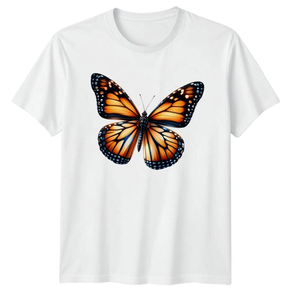 Monarch Butterfly Insect Animals Mens T-Shirt Womens Tee Graphic Top